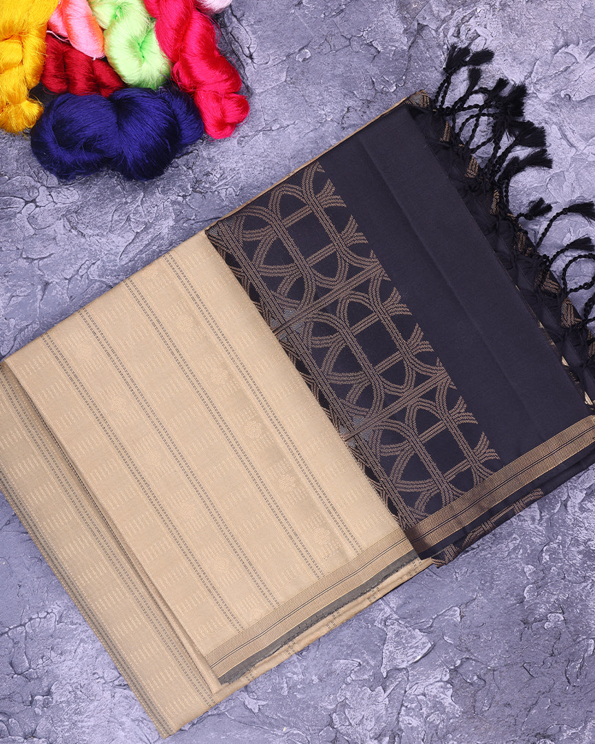 Beige Soft Silk Saree