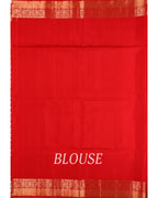 White and Red Soft Silk Saree