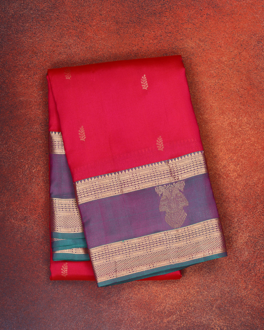 Double Border Rose Silk Saree