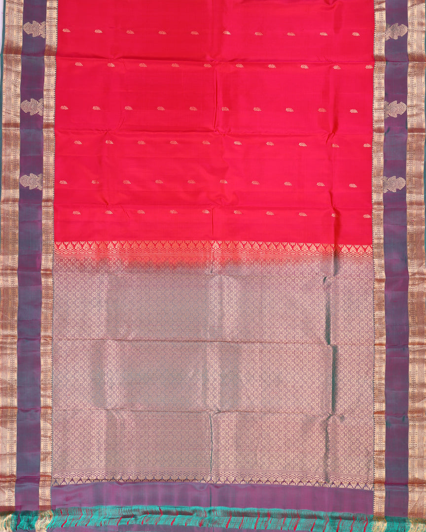Double Border Rose Silk Saree