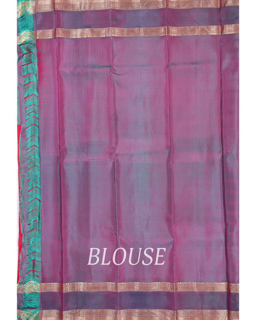 Double Border Rose Silk Saree