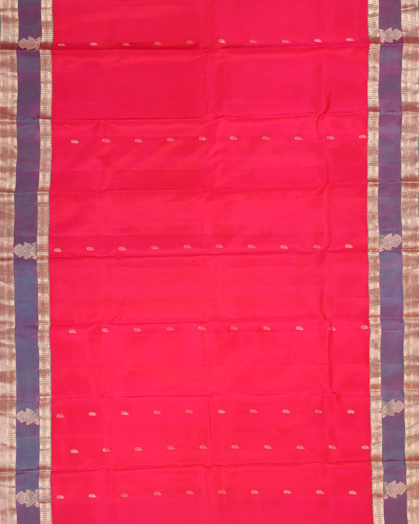 Double Border Rose Silk Saree