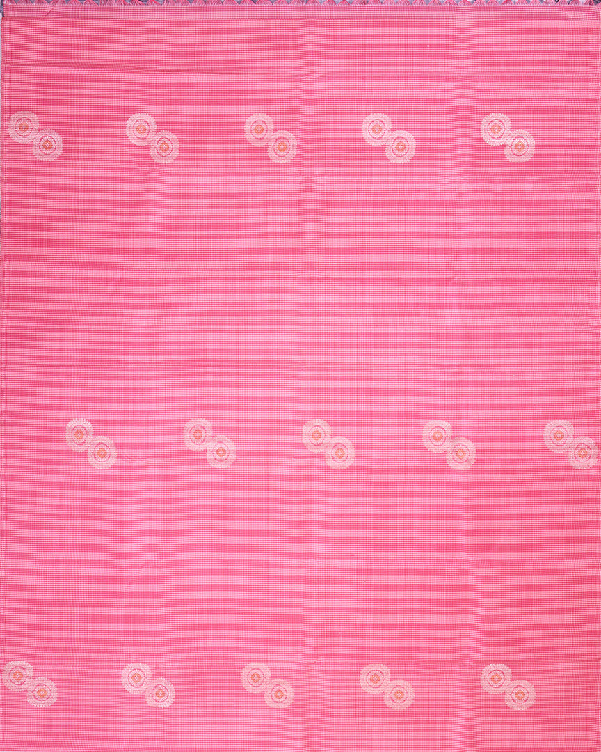 Borderless Pink Handloom Silk Saree