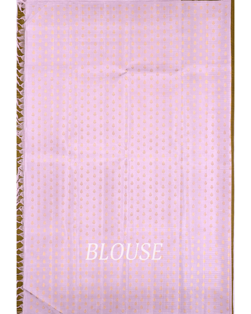 Borderless Checkered Handloom Silk Saree