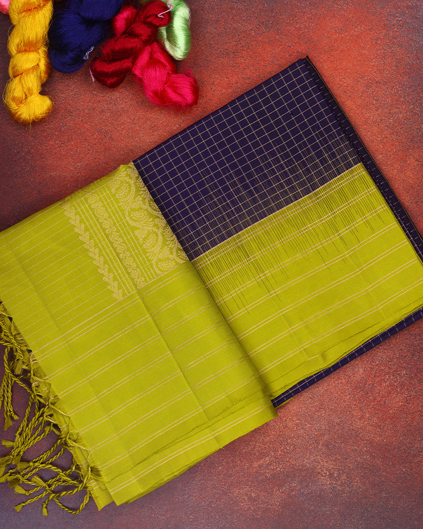 Checkered Soft Silk Saree