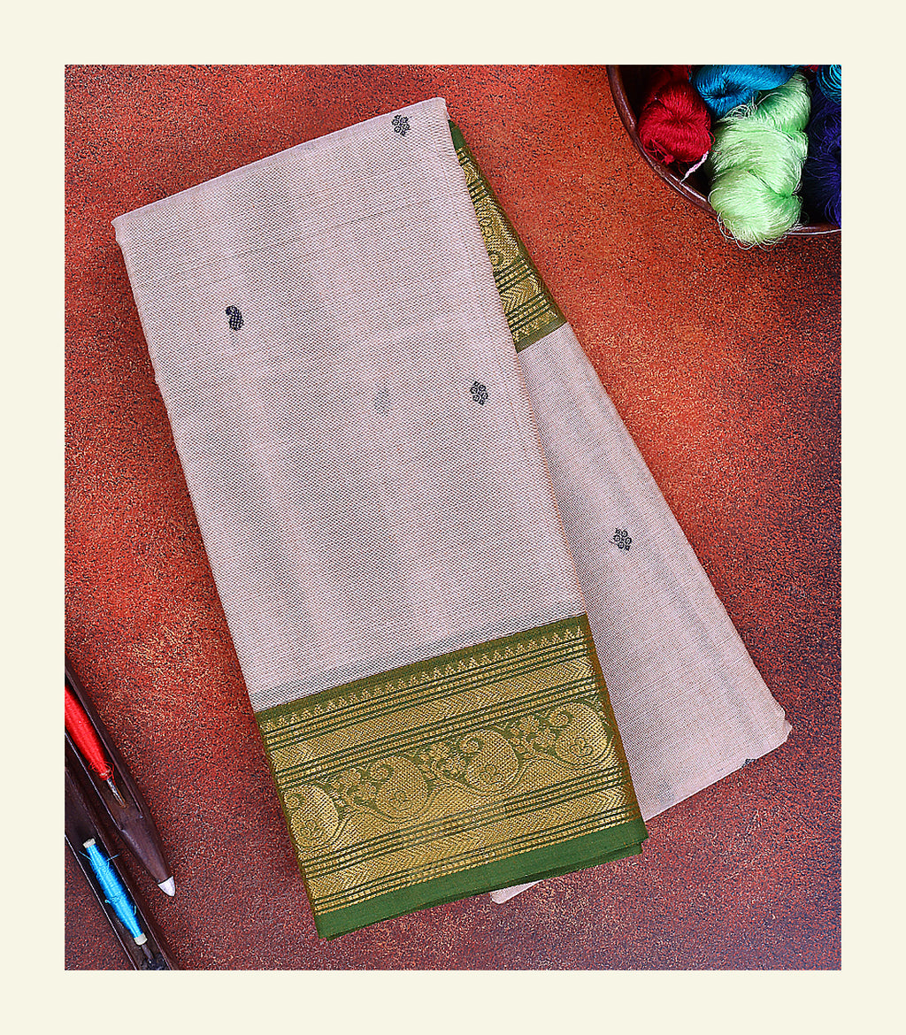 Beige Cotton Saree