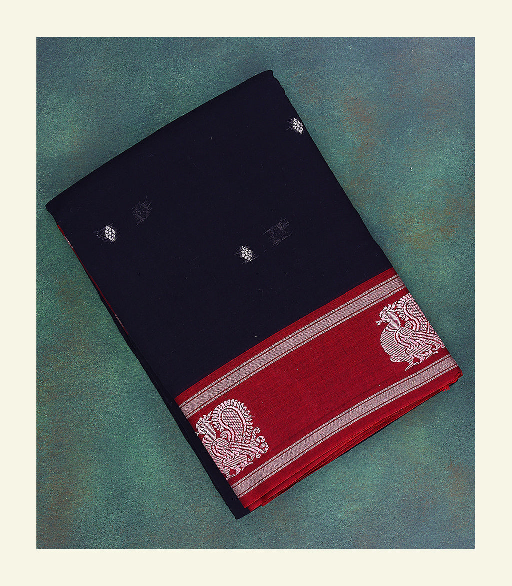 Black Cotton Saree
