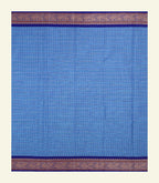 Blue Checkered Cotton Saree