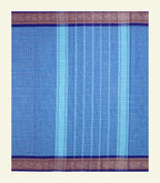 Blue Checkered Cotton Saree