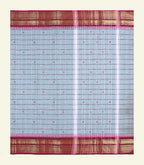 Blue Checkered Cotton Saree