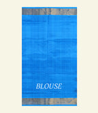 Blue Checkered Silk Cotton Saree