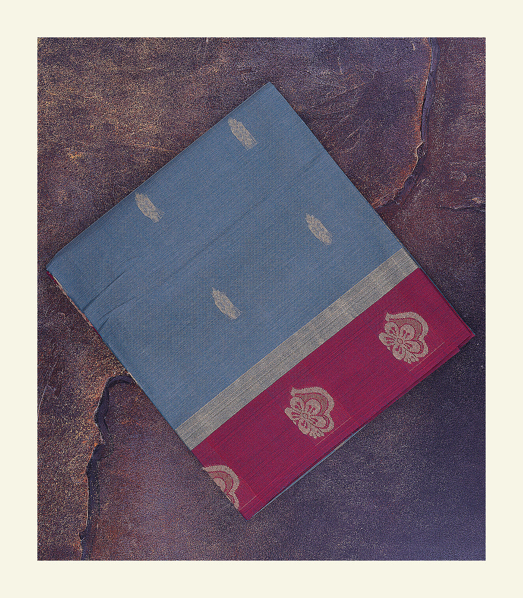 Blue Cotton Saree