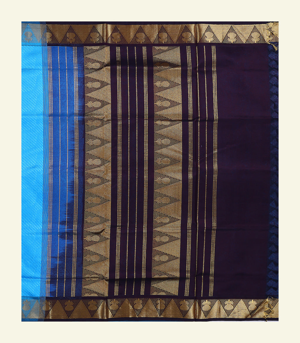 Blue Reku Silk Cotton Saree