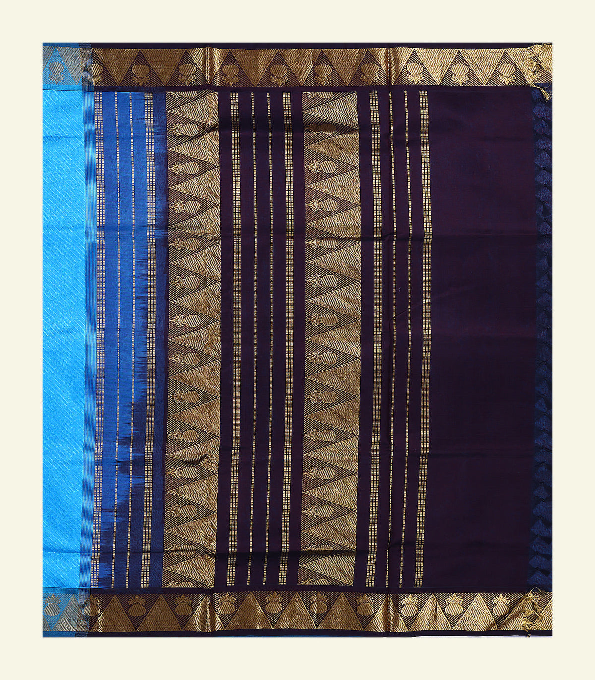 Blue Reku Silk Cotton Saree