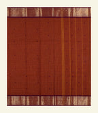 Brown Checkered Cotton Saree