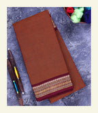 Brown Cotton Saree