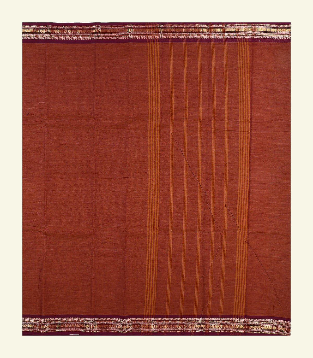 Brown Cotton Saree