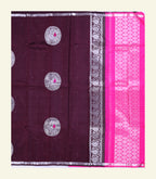 Burgundy Handloom Silk Saree