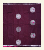 Burgundy Handloom Silk Saree