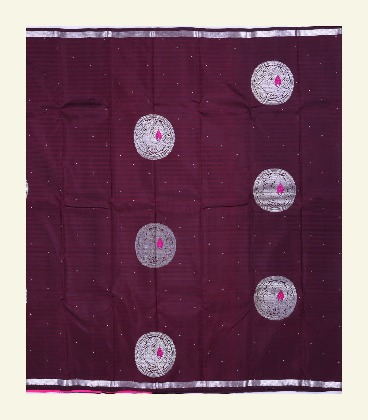Burgundy Handloom Silk Saree