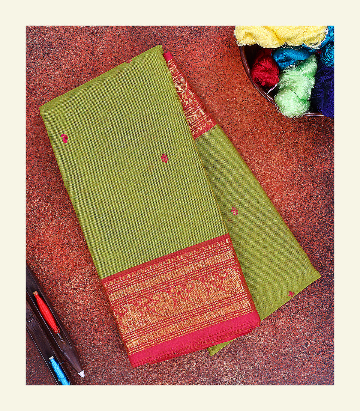 Green Cotton Saree