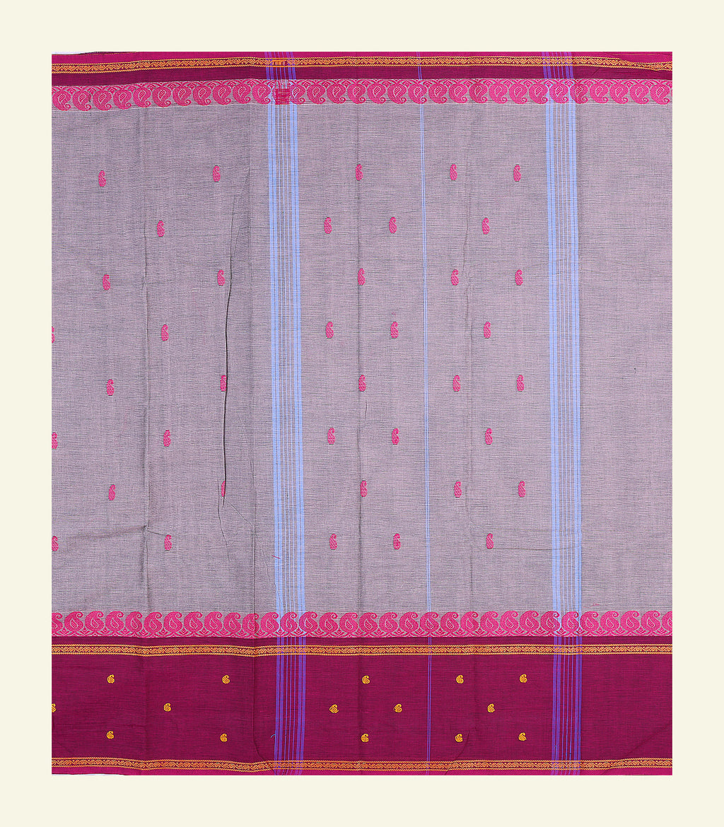 Grey Cotton Saree