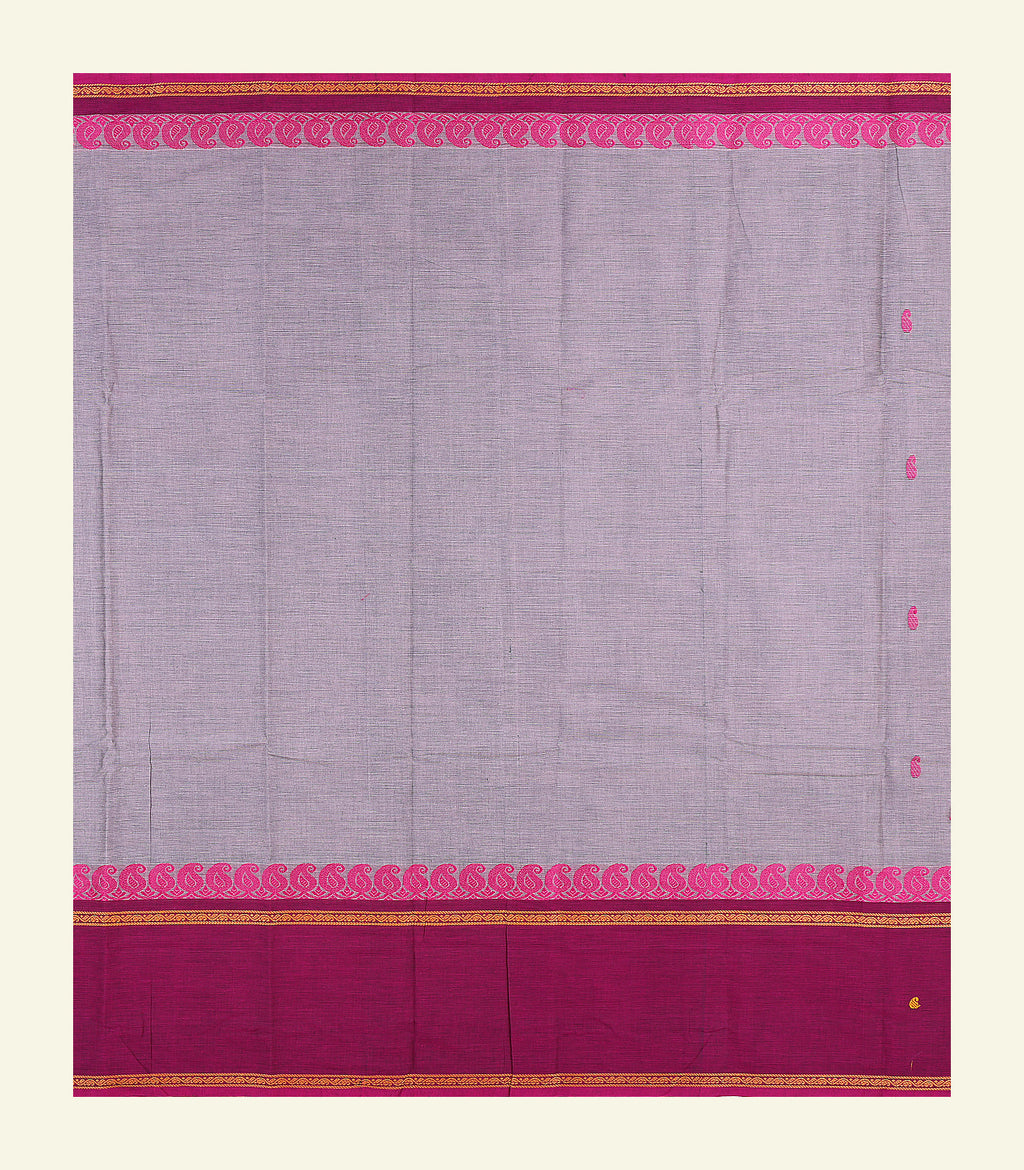 Grey Cotton Saree