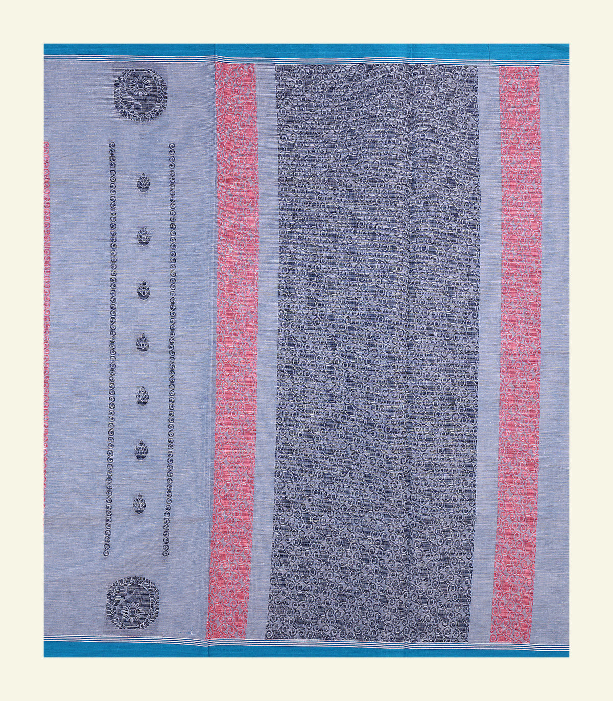 Grey Cotton Saree