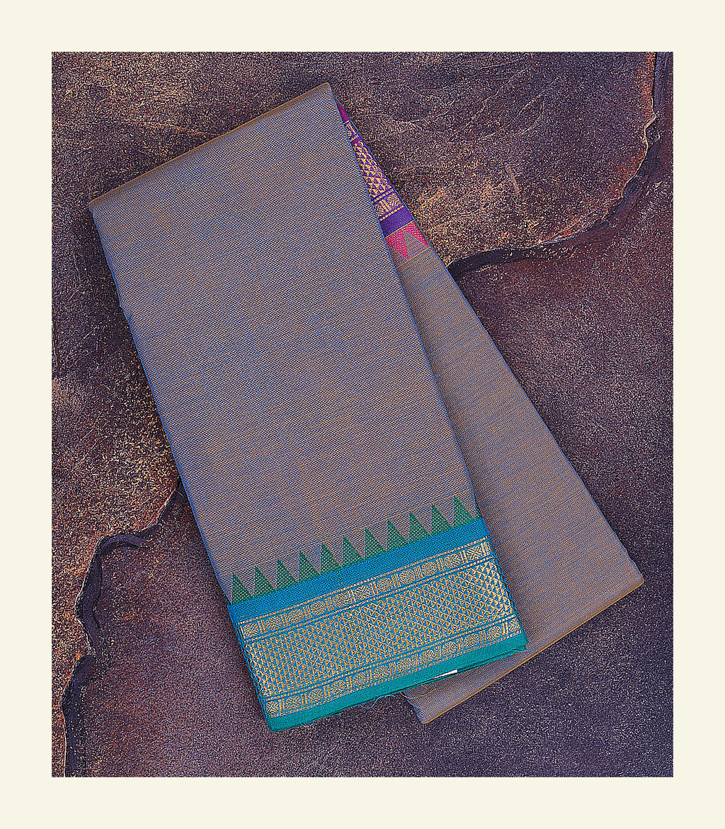 Grey Ganga-Jamuna Cotton Saree