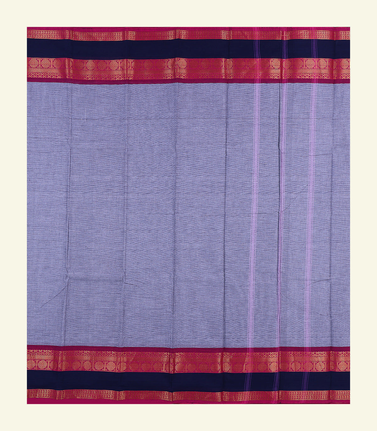 Grey Plain Cotton Saree