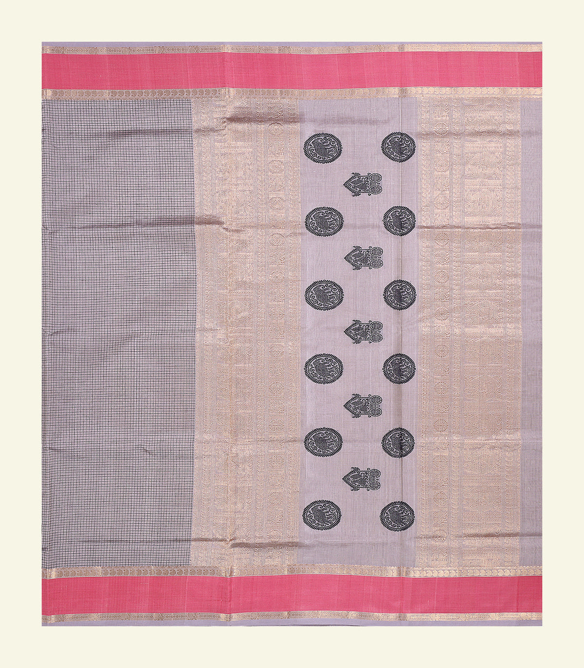 Grey Silk Cotton Saree
