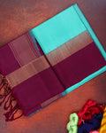 Turquoise Blue Soft Silk Saree