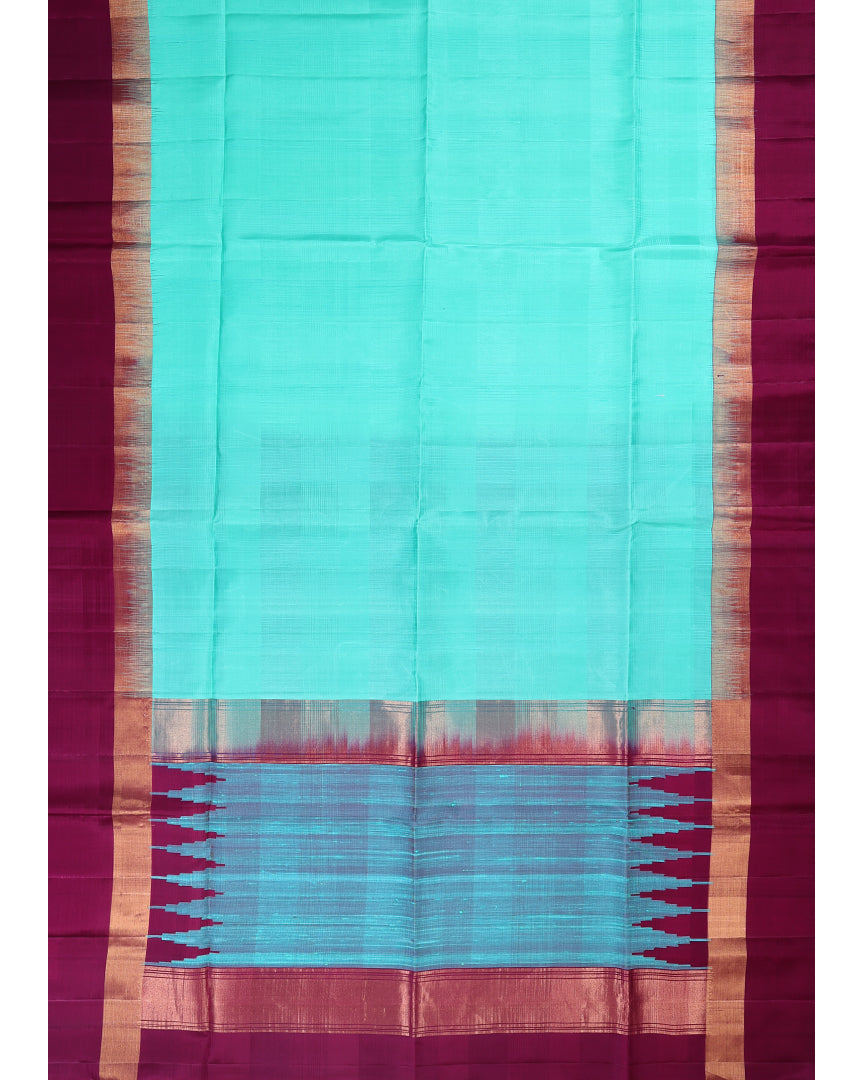 Turquoise Blue Soft Silk Saree