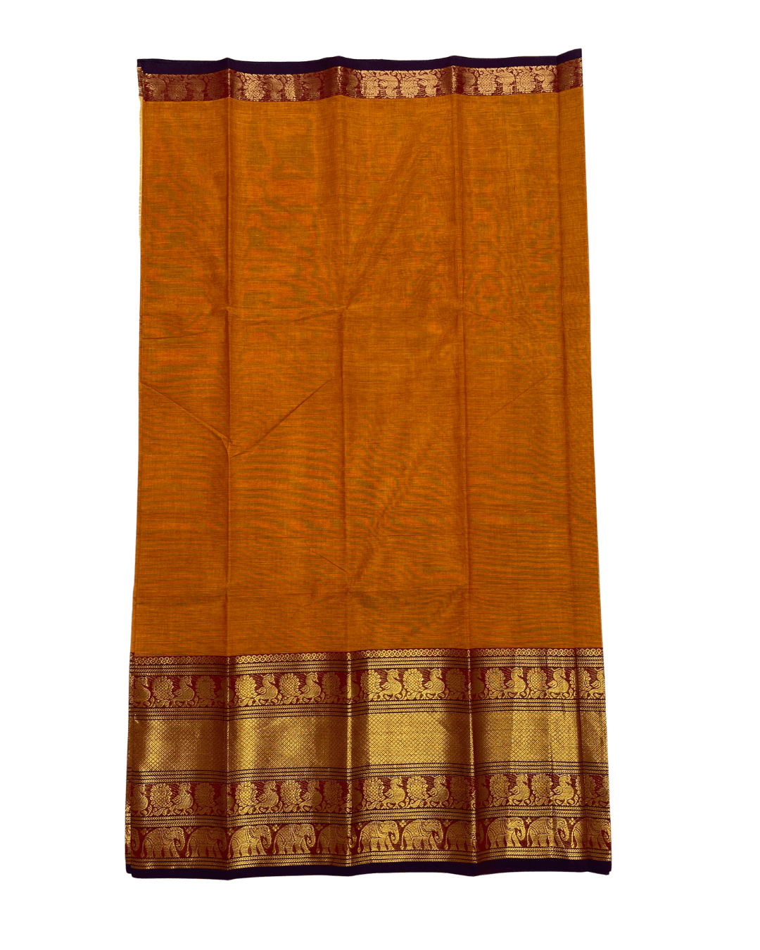 Orange Cotton Saree