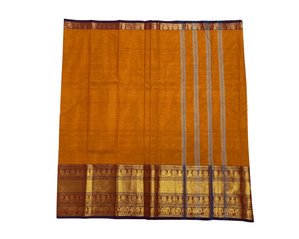 Orange Cotton Saree