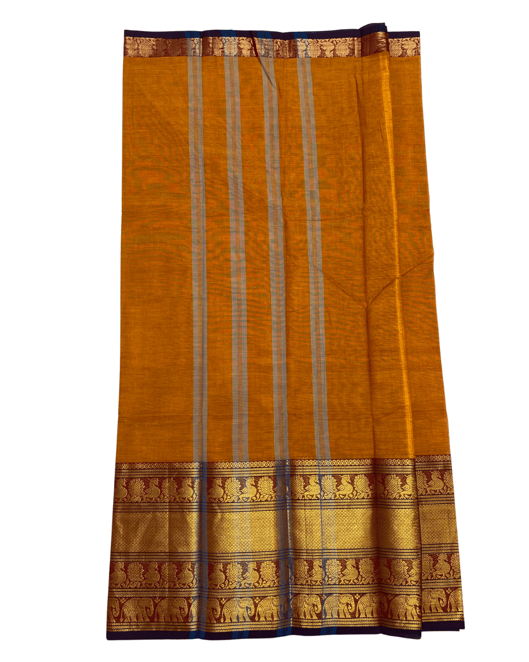 Orange Cotton Saree