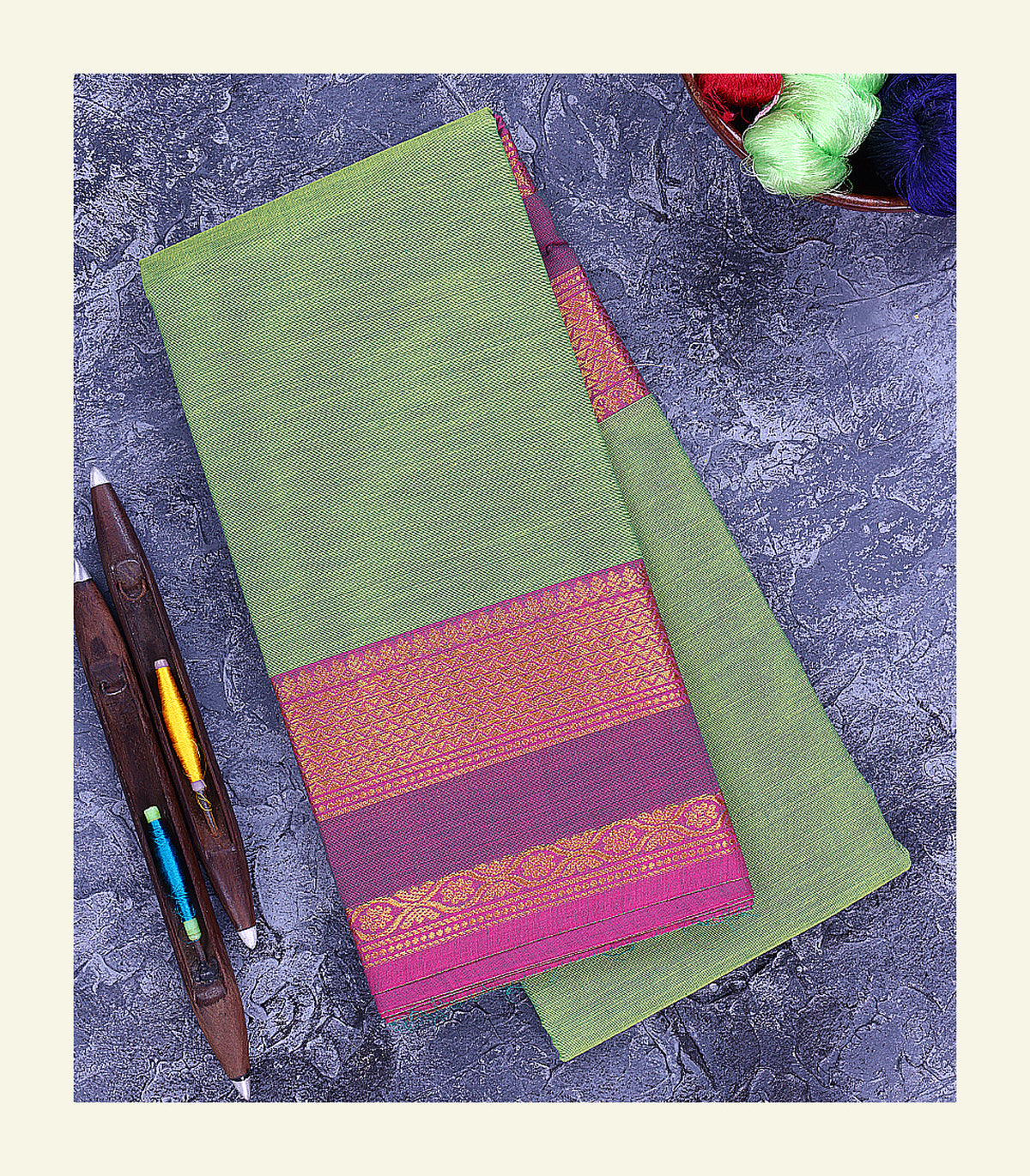 Light Green Cotton Saree