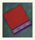 Maroon Checkered Cotton Saree