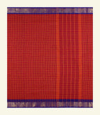 Maroon Checkered Cotton Saree
