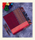 Maroon Silk Cotton Saree