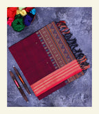 Maroon Silk Cotton Saree