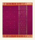 Maroon Temple Border Cotton Saree