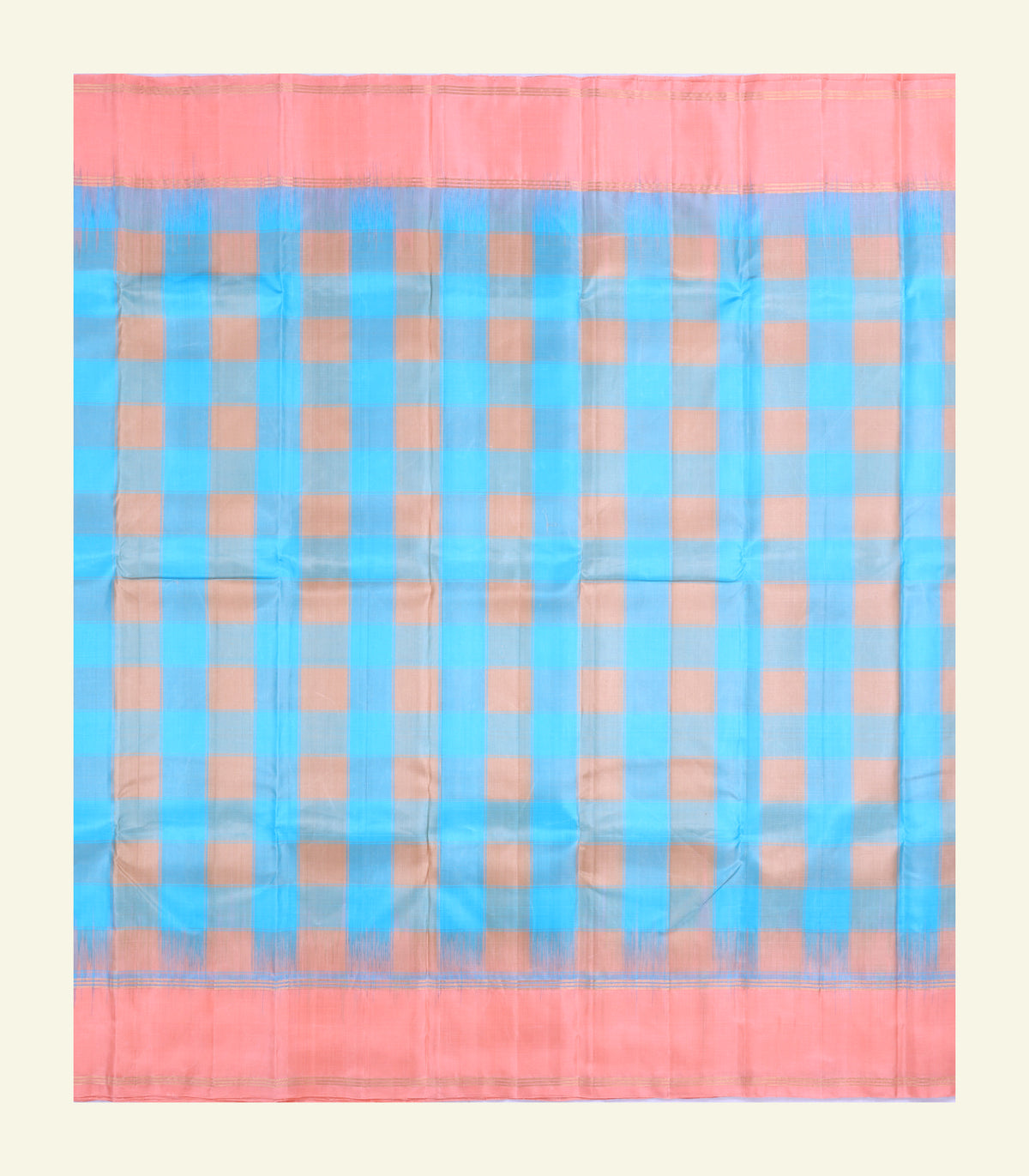 Multicolour Checkered Silk Saree