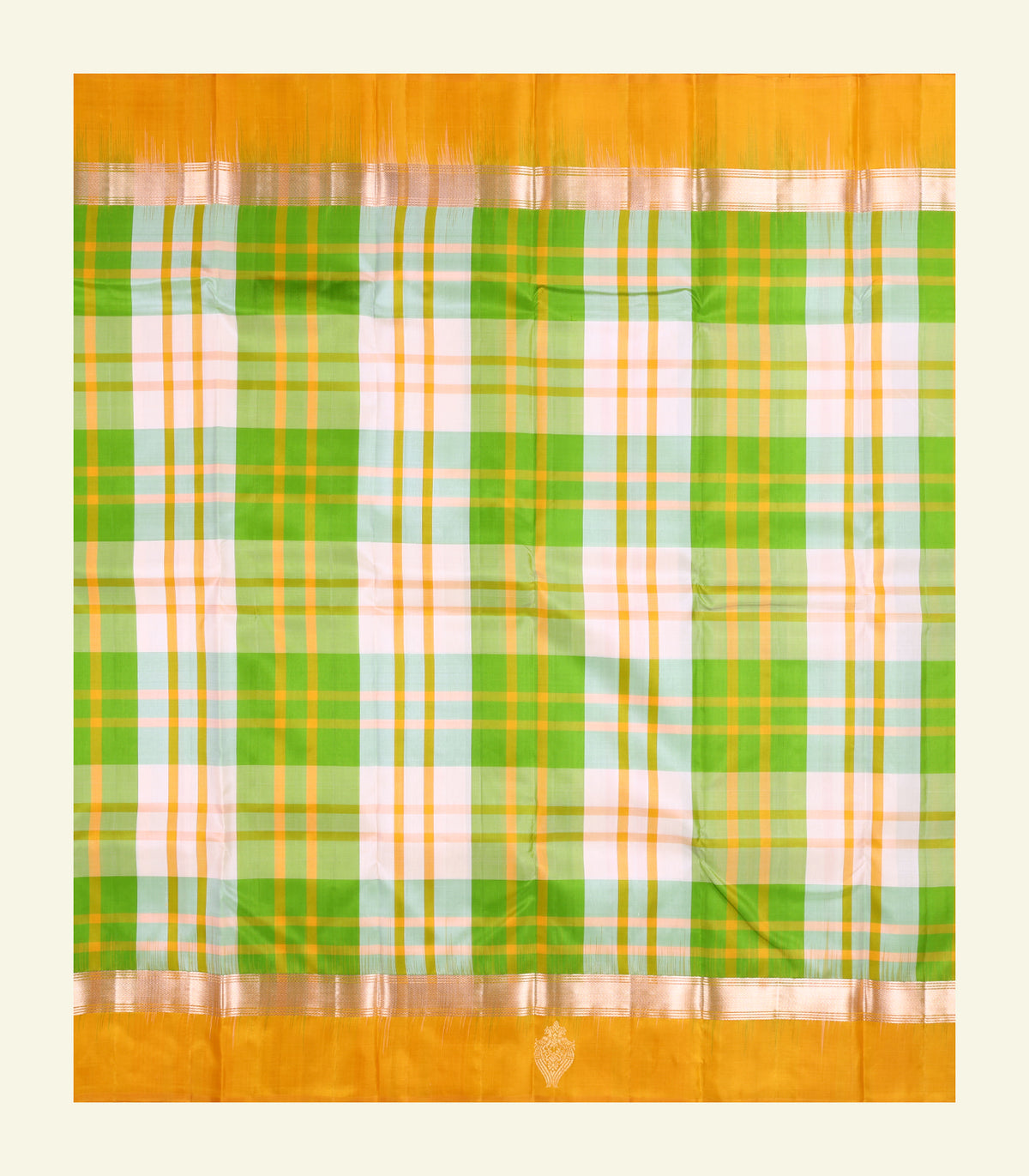 Multicolour Checkered Silk Saree