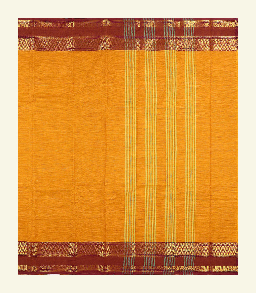 Mustard Cotton Saree