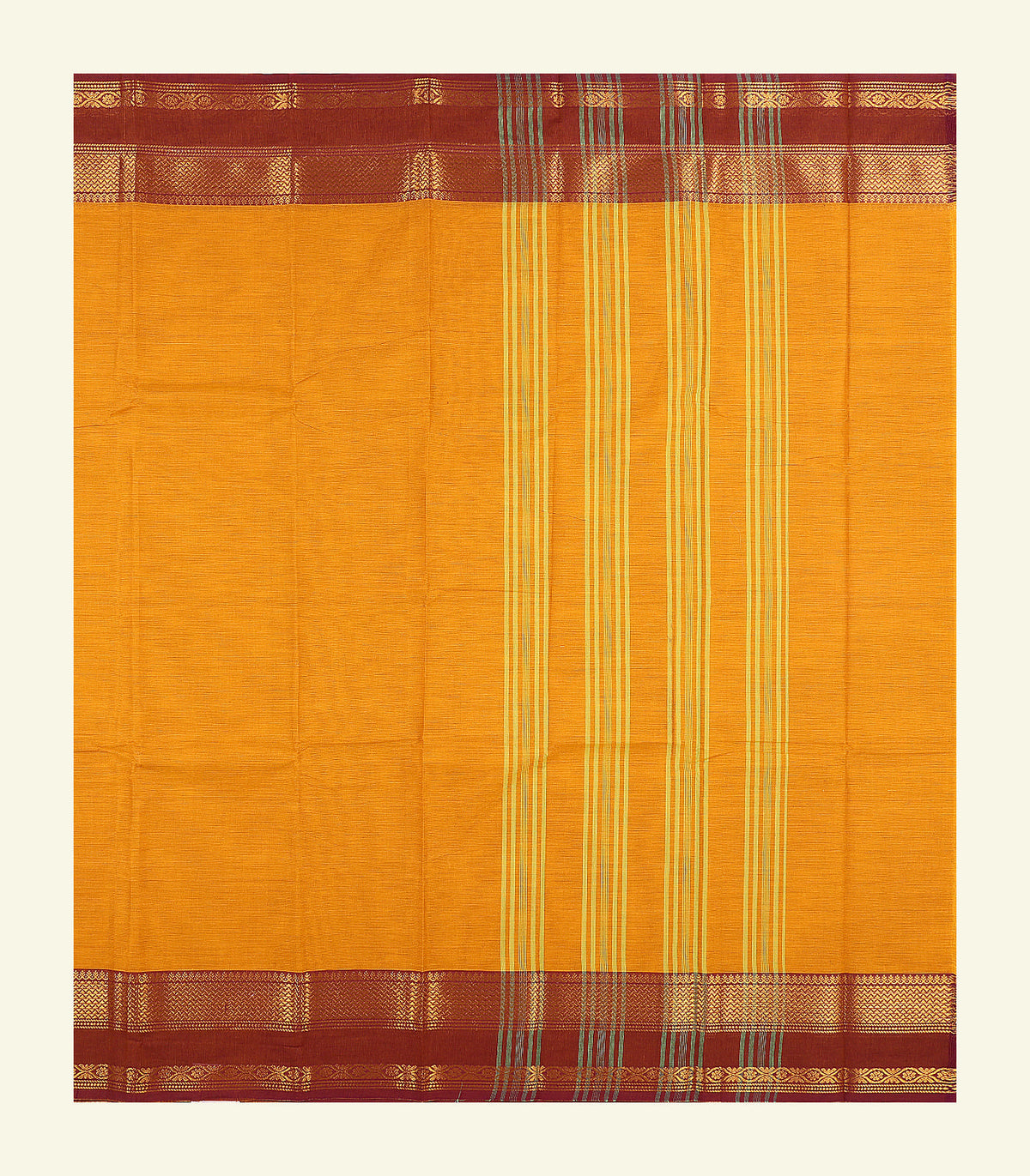 Mustard Cotton Saree