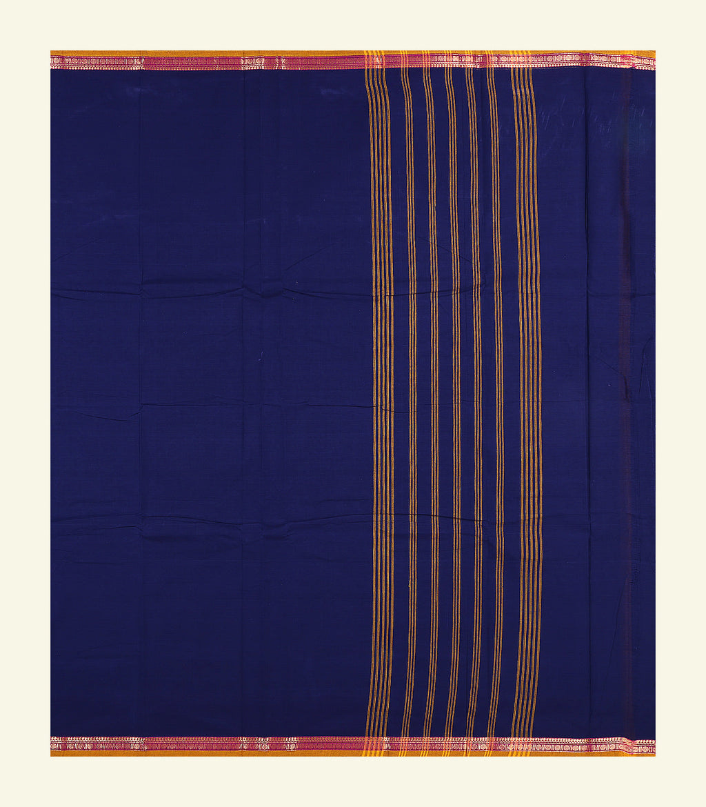 Navy Blue Cotton Saree