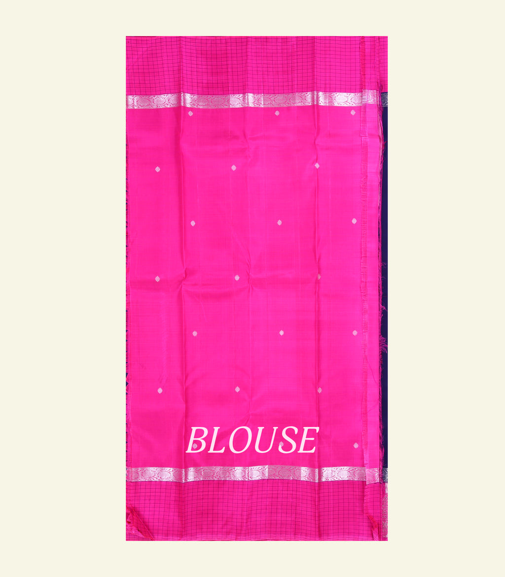 Navy Blue Handloom Silk Saree