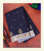 Navy Blue Handloom Silk Saree