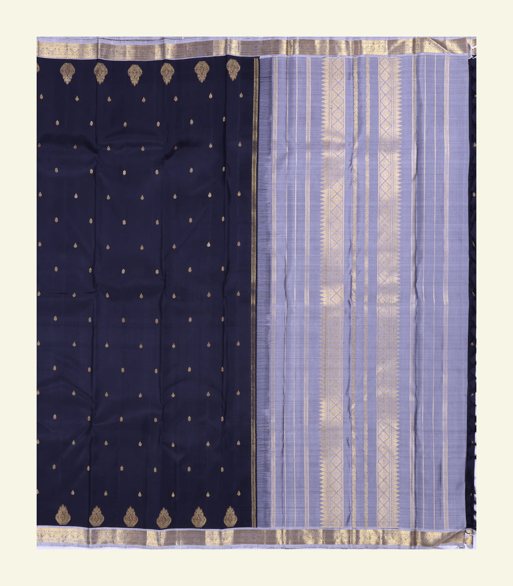 Navy Blue Handloom Silk Saree